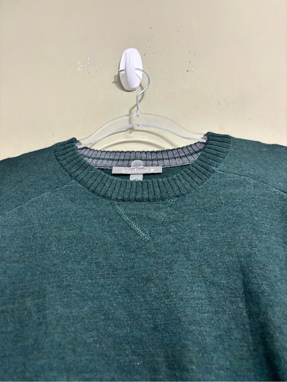 Smartwool Men’s Merino Wool Crewneck Sweater Green Long Sleeve Pullover - Picture 4 of 5